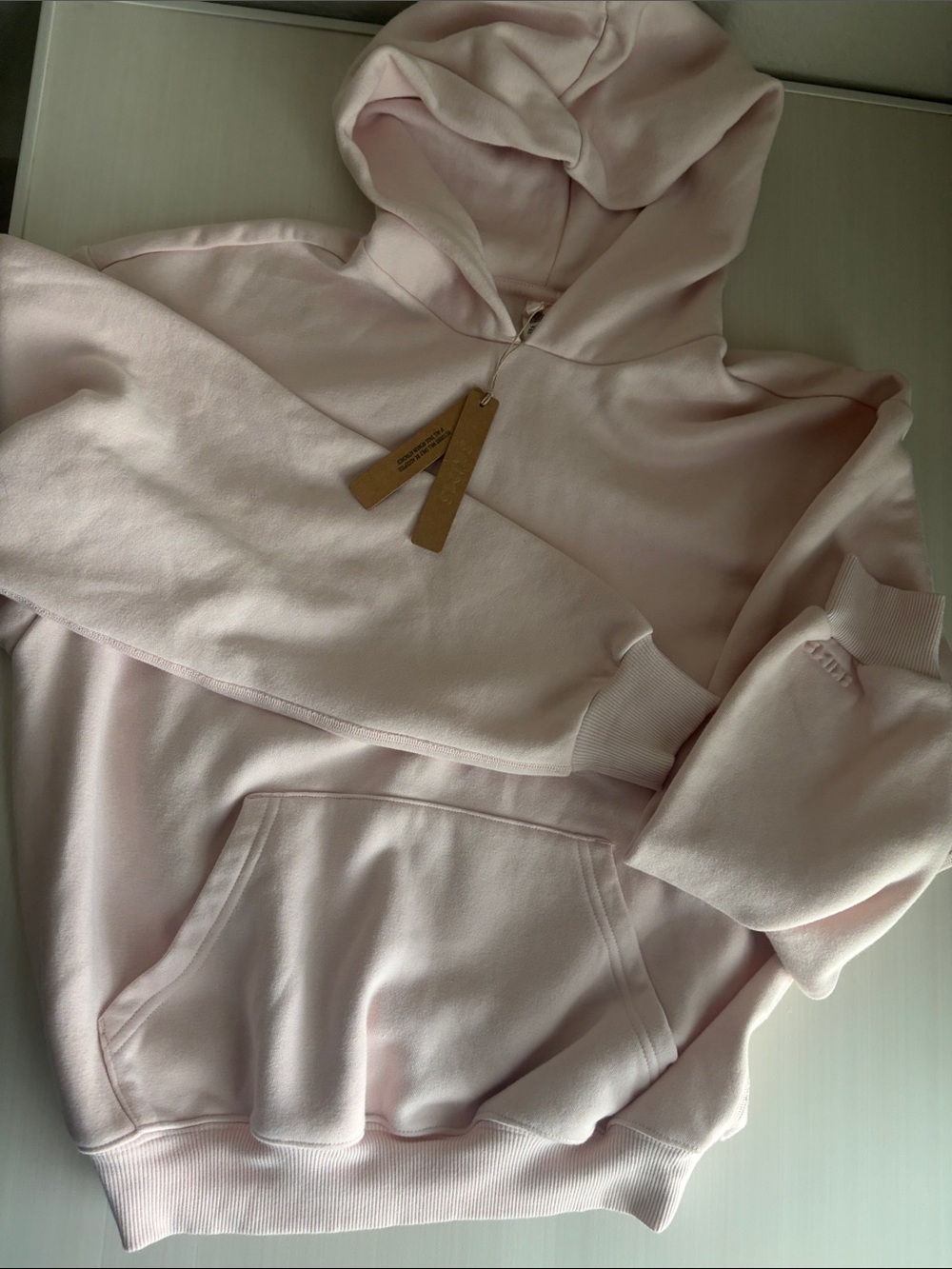 skims Light Pink Women's Hooded Sweatshirt - Soft Pullover Hoodie